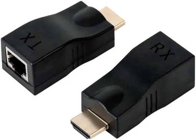 Main image of New HDMI Extender, Up to 100ft HDMI Ethernet Network Extender Adapter Over RJ45 Cat5e Cat6 Cable (30M Sender + Receiver, 1 Port RJ45)
