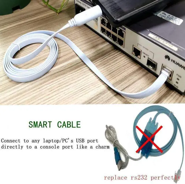 Alt view image 2 of 7 - USB Cisco Console Cable, USB to RJ45 Console Cable Compatible with Routers/Switch/Windows 7, 8,10 (3ft)