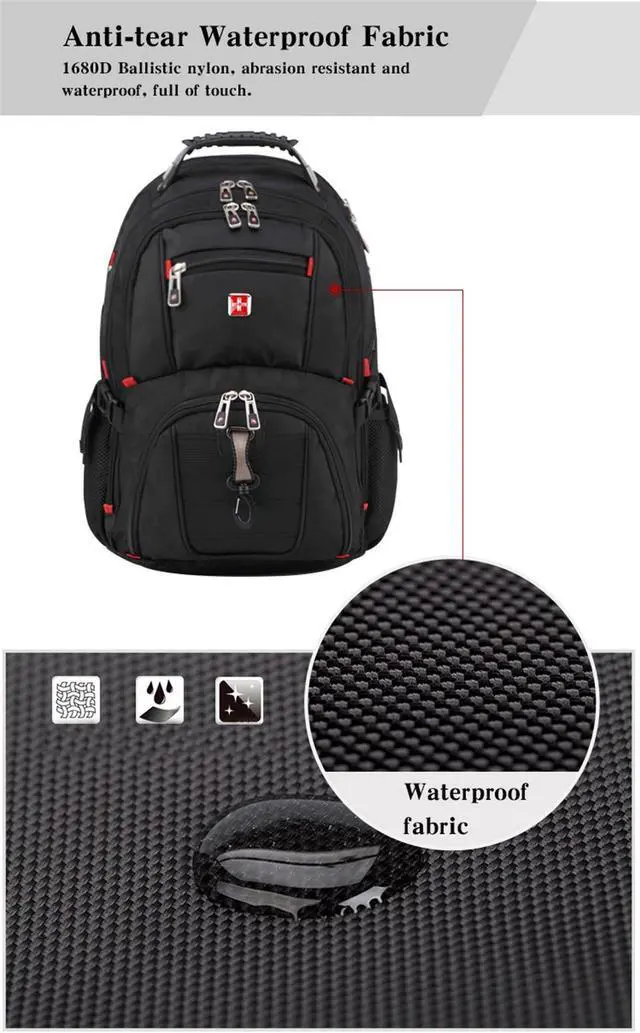Alt view image 7 of 7 - 38L 15.6 inch Men's Backpack Computer Notebook School Travel Bags Unisex Large Capacity bagpack waterproof Business Fit up to 15.6 inch Laptop, Notebook,Mackbook