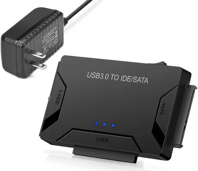 Main image of External USB 3.0 to IDE/SATA Converter Hard Drive Adapter for 2.5"/3.5" SATA HDD/SSD; 2.5"/3.5" IDE HDD; DVD-ROM, CD-ROM, CD-RW, DVD-RW, DVD+RW, 12V 2A Power Adapter included