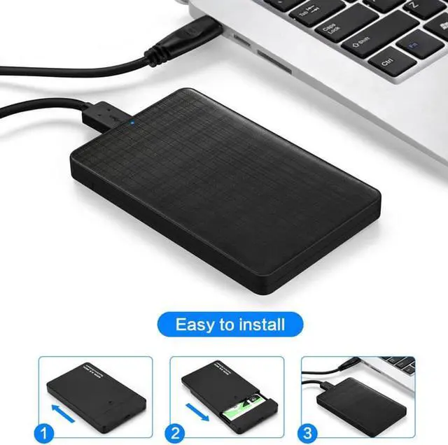 Alt view image 4 of 7 - USB 3.0 External Hard Drive Enclosure for 2.5 inch SATA HDD and SSD, 2.5" Hard Disk Case, Optimized for SSD, Support UASP SATA III Compatible for WD, Seagate, Toshiba, Samsung, Hitachi, 2-Pack