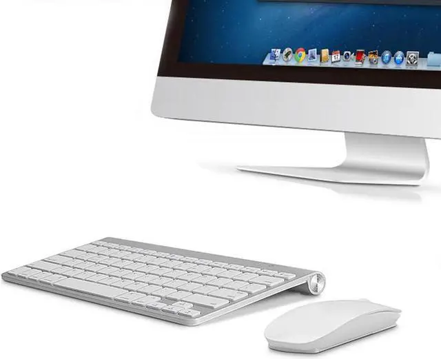 Alt view image 2 of 7 - Wireless Keyboard and Mouse Combo, K1088 2.4GHz Compact Wireless Mouse Keyboard for Laptop/PC- Round Keycaps (White)