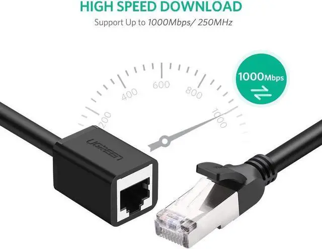 Alt view image 5 of 7 - Ethernet Extension Cable, CAT 6 RJ45 Male to Female Support Cat6 / Cat5e / Cat5 Standards, RJ45 Cords Shielded, 6ft/2m