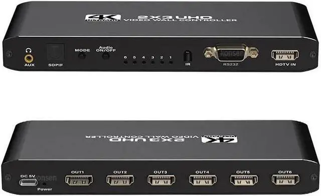 Main image of 4K 2x3 Video Wall Controller Splitter 14 Display Modes viewer, Video Wall Processor with RS232 Control Support 1x1, 1x2, 1x3, 1x4, 1x5,1x6, 2x1, 2x2, 2x3, 3x1, 3x2, 4x1,5x1, 6x1