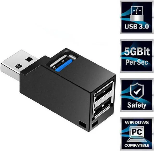 Main image of High Speed USB 3.0 Hub Adapter Extender 3 Ports(1USB3.0+2USB2.0) for PC, Laptop, Notebook PC, USB Flash Drives