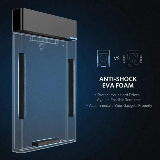 Alt view image 6 of 7 - 2.5 inch SATA External Hard Drive Enclosure,SATA III to USB 3.0 for 2.5 Inch SSD & HDD 9.5mm 7mm - Tool Free Installation, Plug and Play, HDD Box, Supports UASP and up to 6TB