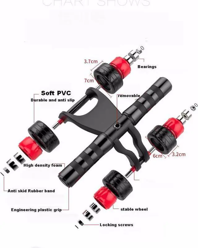Alt view image 2 of 7 - Wellhouse Ab Roller,Herak Abdominal Muscle AB Fitness Wheel Core Obliques Training Exercise Trainer Equipment