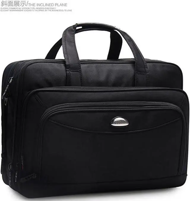 Alt view image 2 of 7 - Yajie Bag 17 Inch Brifecase Laptop Bag, Stylish Fabric Laptop Messenger Shoulder Bag Case Briefcase for 15.4 15.6 17 17.1 Inch Laptop / Notebook / MacBook / Ultrabook / Chromebook Computers (Black)