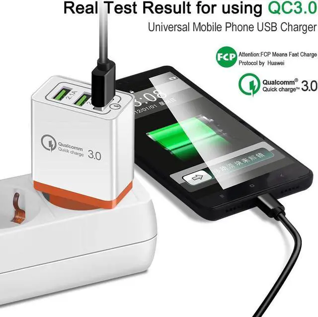 Alt view image 7 of 7 - 3 Ports Quick Charger QC 3.0 18W USB Charger For iphone 7 8 iPad Samsung S8 Huawei Xiaomi Fast Charger QC3.0 EU/US/UK Plug