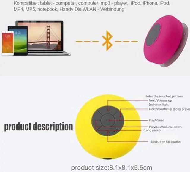 Alt view image 3 of 7 - s Wireless Bluetooth Speaker Waterproof Outdoor Portable Handsfree Microphone Speaker HIFI Subwoofer Bathroom Music Player