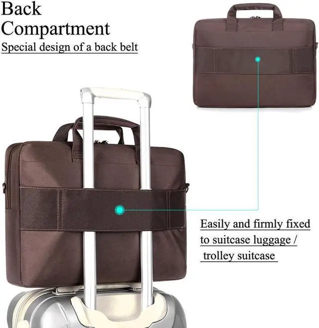 Alt view image 4 of 7 - Wellhouse 15.6 Inch Laptop Bags, Business Shoulder Bags Handbags Carrying Bags Laptop Cases Notebook Cases with Suitcase/Luggage Back Belt For 15.6 inch HP Dell Sony Laptop Notebook Computer Macbook