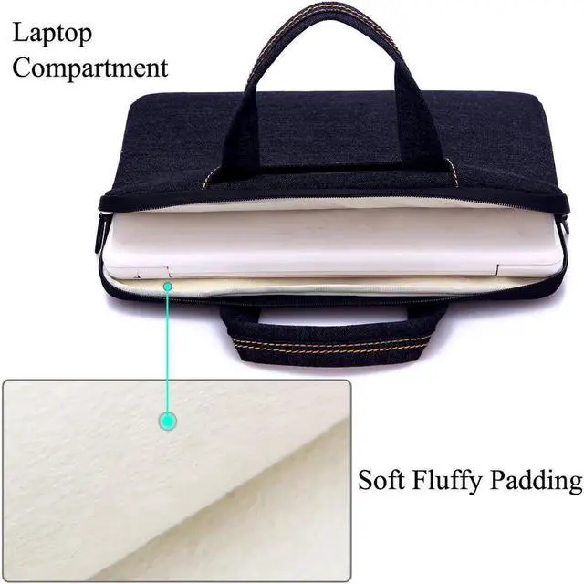 Alt view image 4 of 7 - Wellhouse Notebook Carrying Bag, Waterproof cloth Oxford with Annex Bag for 15-15.6 inch Tablet/Apple Macbook/ Chromebook/ Acer/ Asus/ Dell/ Fujitsu/ Lenovo/ HP/ Samsung/ Sony/ Toshiba Laptop Computer