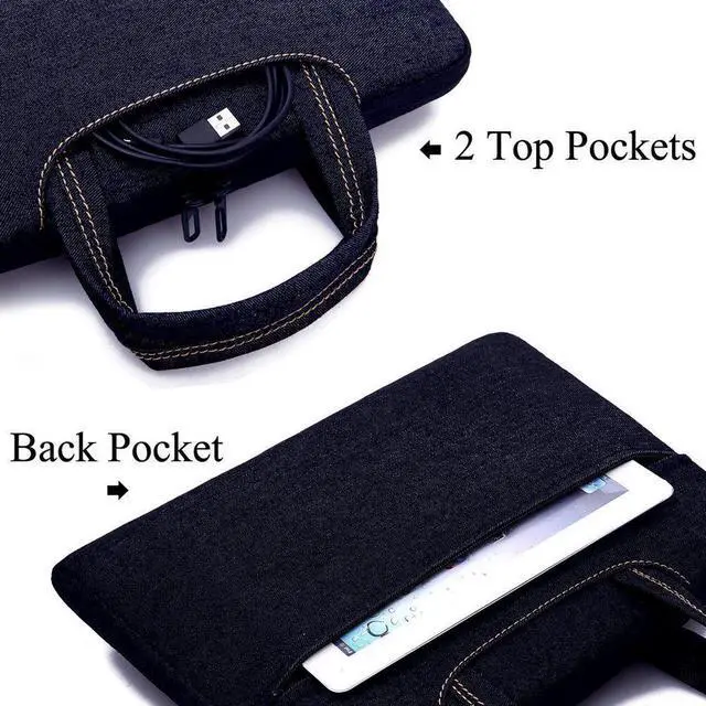 Alt view image 5 of 7 - Wellhouse Notebook Carrying Bag, Waterproof cloth Oxford with Annex Bag for 15-15.6 inch Tablet/Apple Macbook/ Chromebook/ Acer/ Asus/ Dell/ Fujitsu/ Lenovo/ HP/ Samsung/ Sony/ Toshiba Laptop Computer