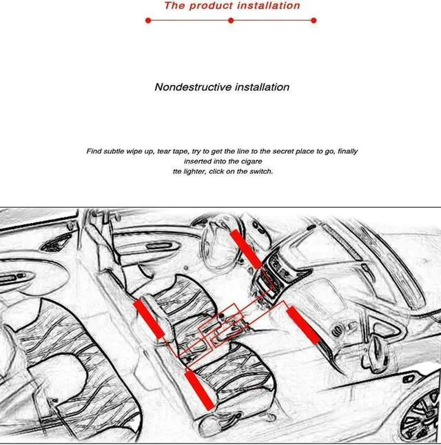 Alt view image 6 of 7 - RCF Automotive LED Decor Strip Light, 4pcs 48SMD DV 12V Car Multi-color Music LED Interior Lighting, Car Decorative Lights, With Sound-activated And Remote Control, Car Charger Included