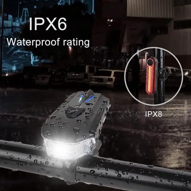 Alt view image 6 of 7 - s USB Rechargeable MTB Road Warning Light Outdoor Cycling Bicycle Light Smart Sensor Warning Light Shock Sensor LED Front Lamp
