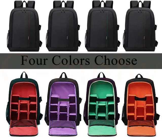Alt view image 7 of 7 - BRINCH Camera Backpack Camera bag in Purple for DSLR SLR Cameras , Laptops ,Tripod and Accessories