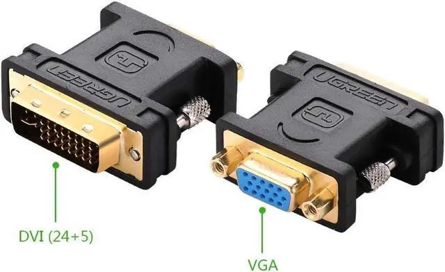 Alt view image 2 of 5 - DVI VGA Adapter DVI-I 24+5 Male to VGA HD15 Female Adapter Gold Plated Supports 1080P Full HD for Computer, PC Host, Laptop, Graphics Card to HDTV, LG HP Dell Monitor and Projector