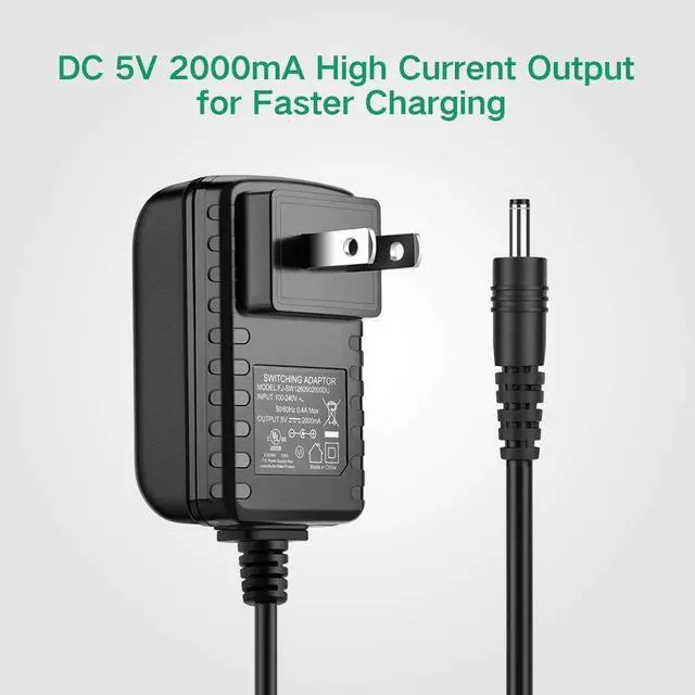 Alt view image 6 of 7 - 5V 2A DC Power Supply Adapter for IP/CCTV Security Camera, 5ft/1.5 Meter AC to DC Power Cord, Wall Charger, Output DC 5V 2000mA, Input AC 100V-240V/50 or 60Hz/0.4A Max, US Plug, Black