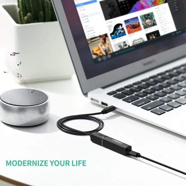 Alt view image 2 of 7 - Bluetooth Transmitter 4.2 Wireless Audio Music Adapter Dual Link APTX 3.5mm Aux Jack Pairing 2 Bluetooth Headphone, TV, Speaker, Headset, Dongle, Laptop, PC, Home Stereo Sound System