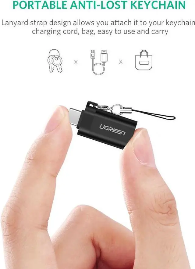Alt view image 2 of 7 - USB C Adapter Type C to USB 3.0 Adapter Compatible for MacBook Pro 2017 2016, Samsung Galaxy S9 S8 Plus Note 9 8, LG G7 ThinQ V20 G5 G6 V30, Nexus 6P 5X, Google Pixel 2 XL, with Keychain