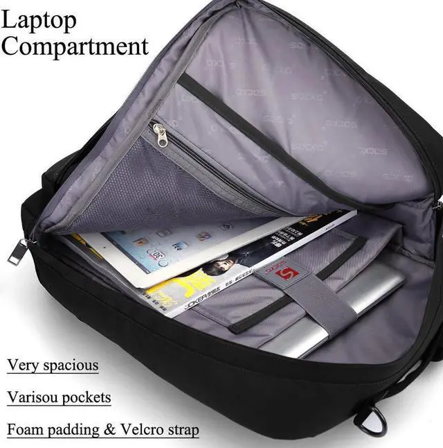 Alt view image 5 of 7 - Extra Large Backpack for Men,Durable Travel Laptop Backpack Gifts for Women Men Big Business Computer Bag College School Bookbags Fit 17.3 Inch Laptops,Black