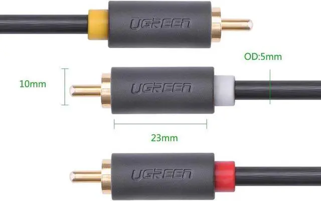 Alt view image 5 of 7 - 3 RCA Cable Male to 3RCA Male Stereo Audio Video RCA Cable RG59 Gold Plated for Connecting Your VCR, DVD, HDTV and Other Home Theater Audio Video Equipment, 4.5ft 1.5m