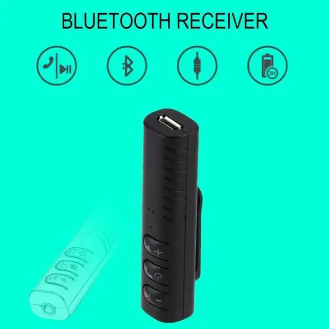 Alt view image 6 of 7 - Bluetooth Receiver Adapter Sports Headphones Wireless Earphone Audio Adapter With Mic For 3.5mm Jack Headphones AX-03, Black