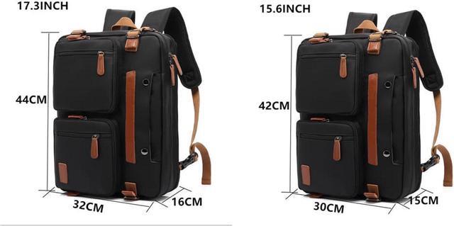 Alt view image 4 of 7 - Convertible Messenger Bag Nylon Backpack Laptop Shoulder Bag Business Briefcase Leisure Handbag Multi-Functional Travel Bag Fits 15.6 Inch Laptop for Men/Women/College (Gray)