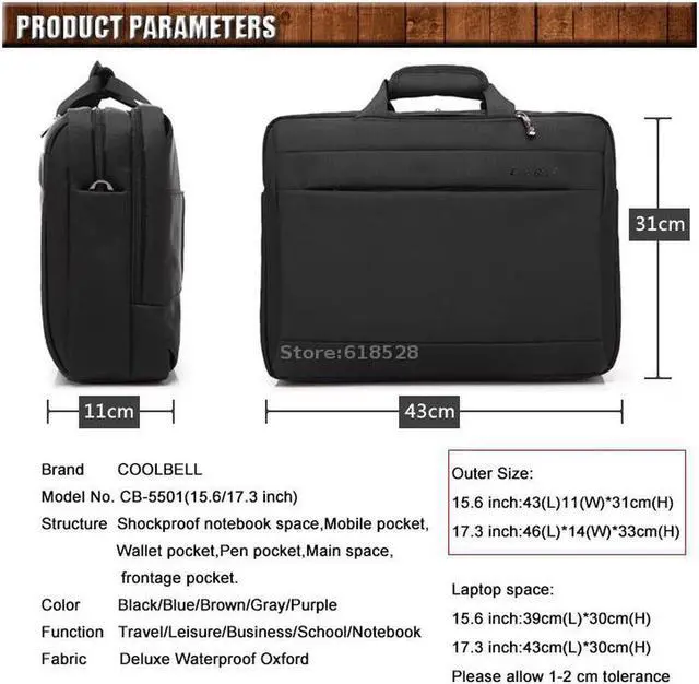 Alt view image 4 of 7 - CoolBELL 15.6 Inches Convertible Laptop Messenger Bag Oxford Cloth Shoulder Bag Backpack Multi-Functional Briefcase for Laptop/MacBook / Tablet Women (Black)