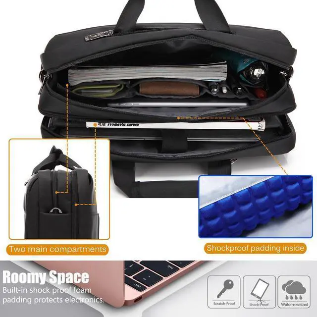 Alt view image 5 of 7 - CoolBELL 15.6 Inches Convertible Laptop Messenger Bag Oxford Cloth Shoulder Bag Backpack Multi-Functional Briefcase for Laptop/MacBook / Tablet Women (Black)