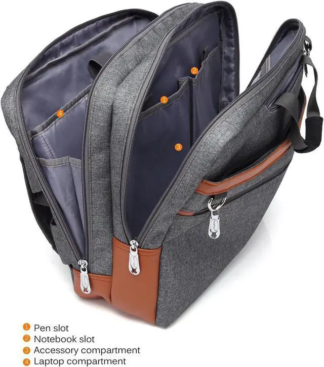 Alt view image 5 of 7 - 17.3-inch Laptop Backpack Convertible Backpack Travel Computer Bag Hiking Knapsack Rucksack College Shoulder Back Pack Fits up to 17.3 Inches Laptop Notebook for Men/Women,  (CB-5506 Gray)