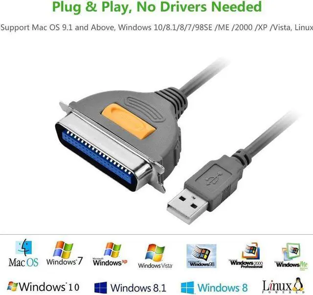 Alt view image 5 of 7 - USB to Parallel IEEE 1284 CN36 Printer Adapter Cable PC (Connect your old parallel printer to a USB port) for Printer, Inkjet, Laser etc  (2Meter/6.5Ft)