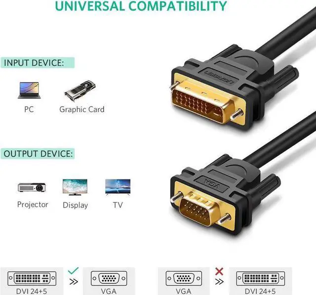 Alt view image 4 of 7 - DVI 24+5 (DVI-I) Male to VGA Male Cable - 3.3FT