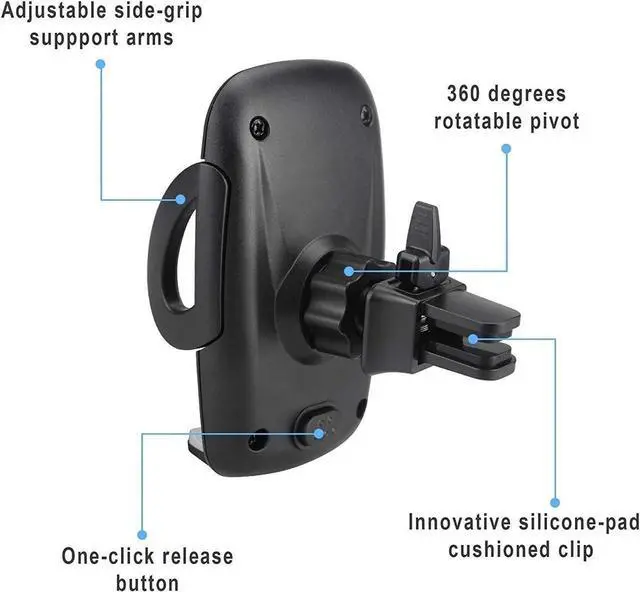Alt view image 4 of 7 - Universal Smartphone Car Air Vent Mount Holder Cradle for iPhone XS XS Max X 8 8 Plus 7 7 Plus SE 6s 6 Plus 6 5s 5 4s 4 Samsung Galaxy S6 S5 S4 LG Nexus Sony Nokia and More