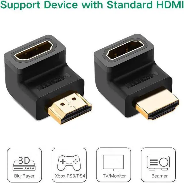 Alt view image 2 of 7 - HDMI Connector 90 And 270 Degree Right Angle Male to Female 4K Converter Extender for 1080P HDTV PC HDMI Adapter