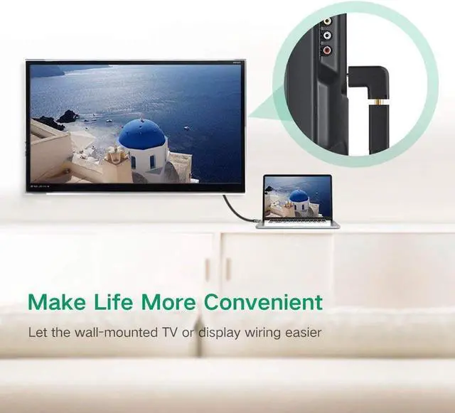 Alt view image 3 of 7 - HDMI Connector 90 And 270 Degree Right Angle Male to Female 4K Converter Extender for 1080P HDTV PC HDMI Adapter