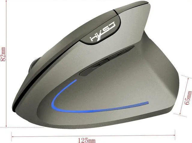Alt view image 2 of 7 - HXSJ T22 2.4GHz Wireless Rechargeable Vertical Gaming Mouse Ergonomic Design up to 2400DPI Mice Game Mouse for PC Laptop-Gray