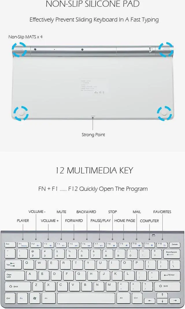 Alt view image 6 of 7 - K1088 Wireless Keyboard and Mouse, 2.4G Ultra Slim Wireless Keyboard Mouse Combo with 12 Multi-Media Keys and Auto Sleep for Windows/Computer/PC/Laptop/Desktop-Black