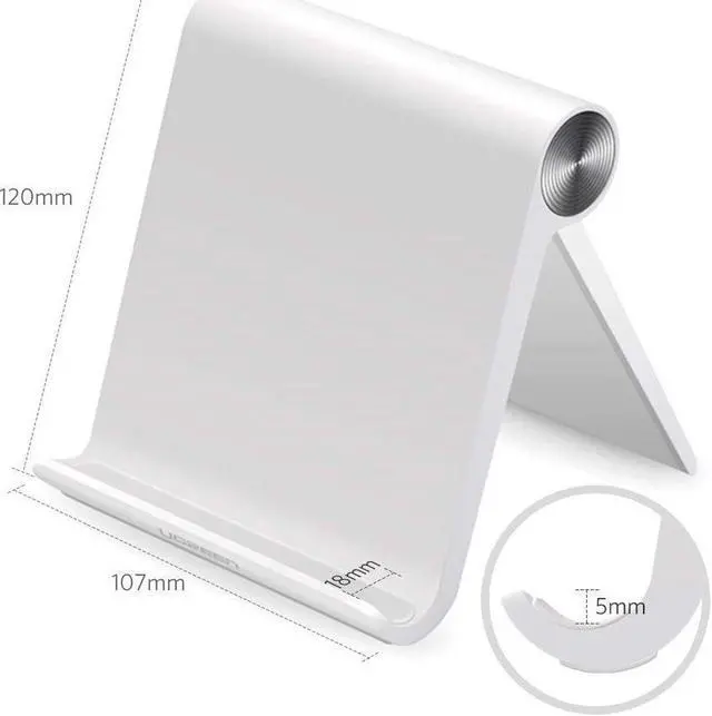 Alt view image 4 of 7 - Tablet Stand Holder for iPad, Samsung Galaxy Tab, Nintendo Switch, Apple iPad Pro 10.5, iPad Mini, iPad Air, iPhone 7 6 Plus X 6S 8 5S, LG Android Tablets and E-readers, Adjustable (White)