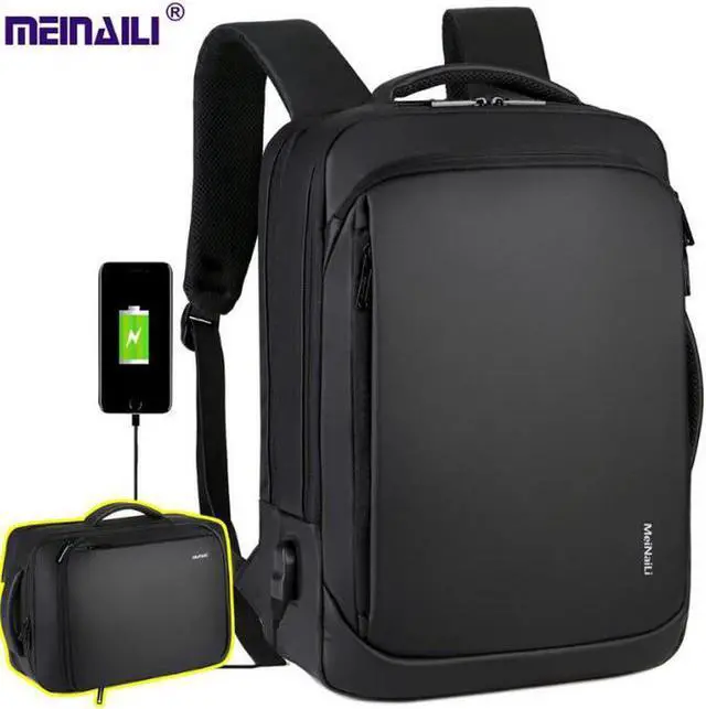 Main image of Travel Business Laptop Backpack up to 15.6 inch, Water Resistant College School Computer Bag for Women & Men and Students, Slim Work Backpack for Laptops & Notebook with USB Charging Port (Black)