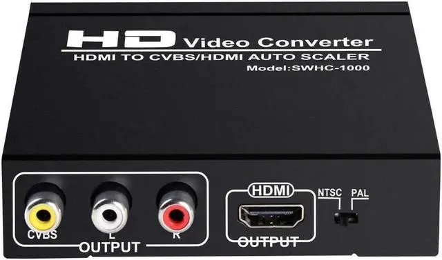Main image of HDMI to HDMI with 3RCA Converter HDMI to AV Adapter HDMI to Older TV Adapter Compatible for Apple TV, Xiaomi Mi Box, Android TV Box, Roku, Fire Stick, DVD, Blu-ray Player ect. Supports PAL/NTSC