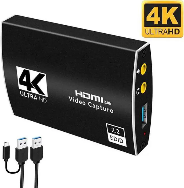 Main image of 4K@60Hz HDMI Video Capture Card with Mic & 3.5mm Audio 1080p 60fps Board Game Capture Card USB3.0/Type-C Recorder Box Device for Live Streaming Video Recording Loop Out