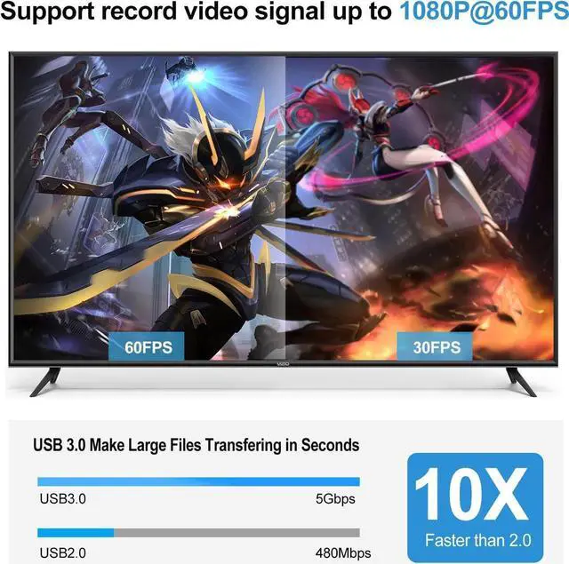 Alt view image 4 of 7 - 4K@60Hz HDMI Video Capture Card with Mic & 3.5mm Audio 1080p 60fps Board Game Capture Card USB3.0/Type-C Recorder Box Device for Live Streaming Video Recording Loop Out