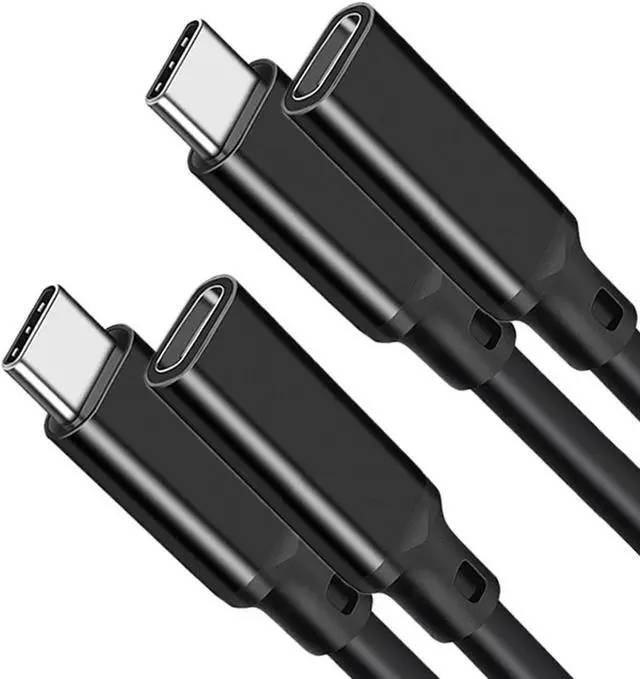 Main image of USB Type C Extension Cable 10FT 2Pack,USBC 3.1 Gen2 10Gbps 100w Female to Male Extended Adapter,Thunderbolt 3 Extender Cord Compatible for MacBook Pro,Surface,Quest Link and Mobile Phone,Dell XPS