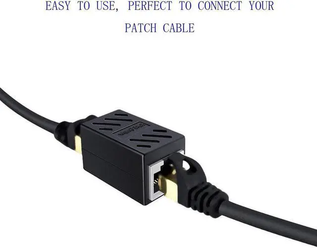 Alt view image 5 of 7 - RJ45 Coupler, Ethernet Adapter,Ethernet Cable Extender Adapter for Cat7 Cat6 Cat5e Cat5, LAN Connector in Line Coupler Female to Female (Black) (2Pack)