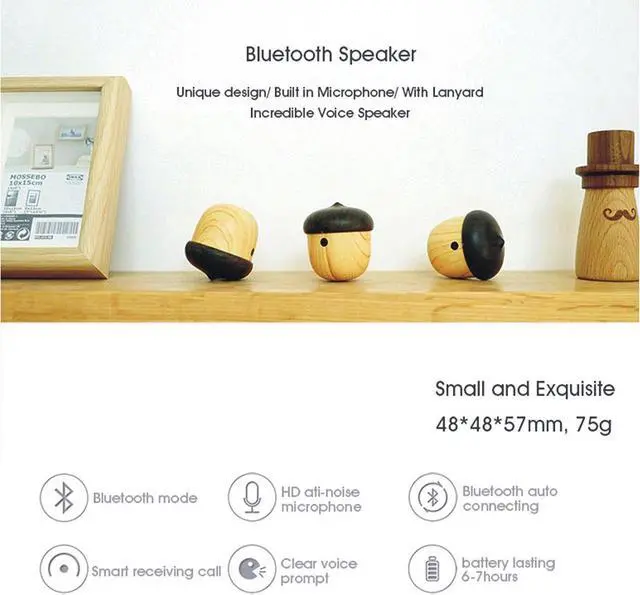 Alt view image 6 of 7 - s Portable Mini Wireless Bluetooth Nut Speaker with  Built-in Mic and Sling for Home Outdoor Travel Compatible with iPhone iPad Android Samsung Tablet and More, comes with LED lights