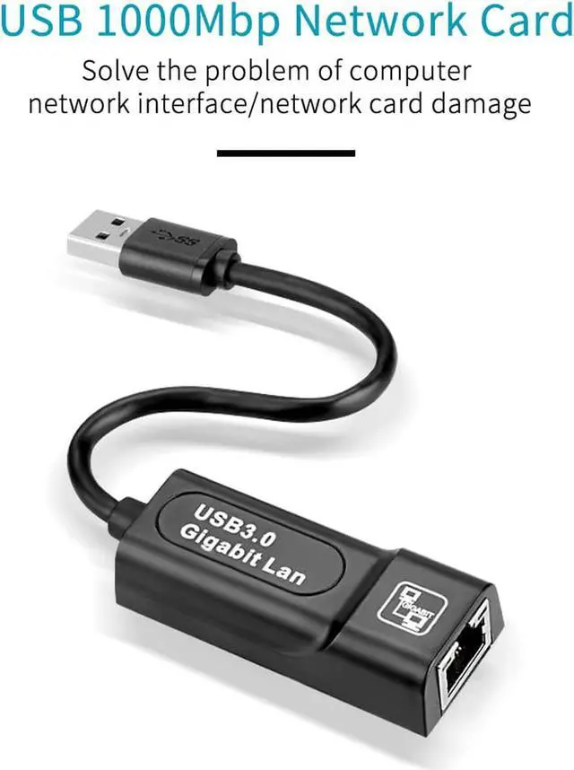 Alt view image 3 of 7 - USB 3.0 to 10/100/1000 Gigabit Ethernet LAN Network Adapter, USB3.0 to RJ45