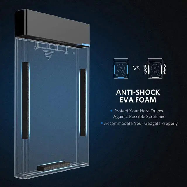 Alt view image 7 of 7 - 2.5" Hard Drive Enclosure USB C 3.1 Gen 2 to SATA III for 2.5 Inch SSD & HDD 9.5mm 7mm External Hard Drive Case Support Max 6TB with UASP Compatiable for WD Seagate Toshiba Samsung Hitachi