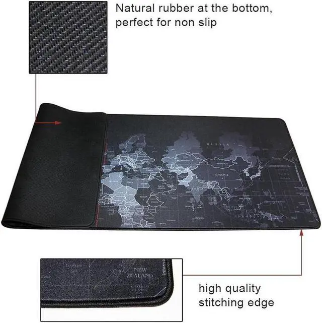 Alt view image 5 of 7 - Large World Map Mouse Pad Laptop Gaming Play Mat Office Desk Mat (700 x 300 x 2 mm)
