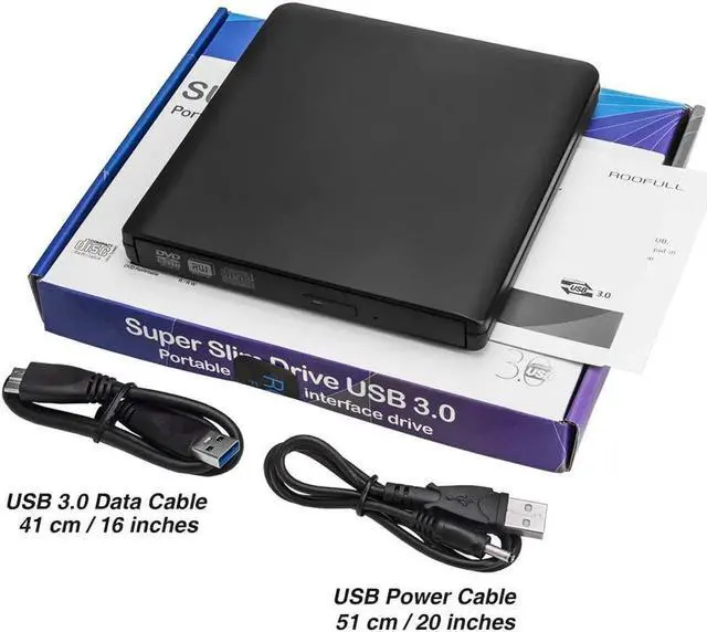 Alt view image 7 of 7 - Aluminum Slim USB 3.0/Type C External CD Drive, Portable CD/DVD +/-RW Drive Ultra-Thin DVD/CD ROM Rewriter Burner Compatible with Laptop Desktop PC Windows Linux OS Apple Mac(XD058, Black)